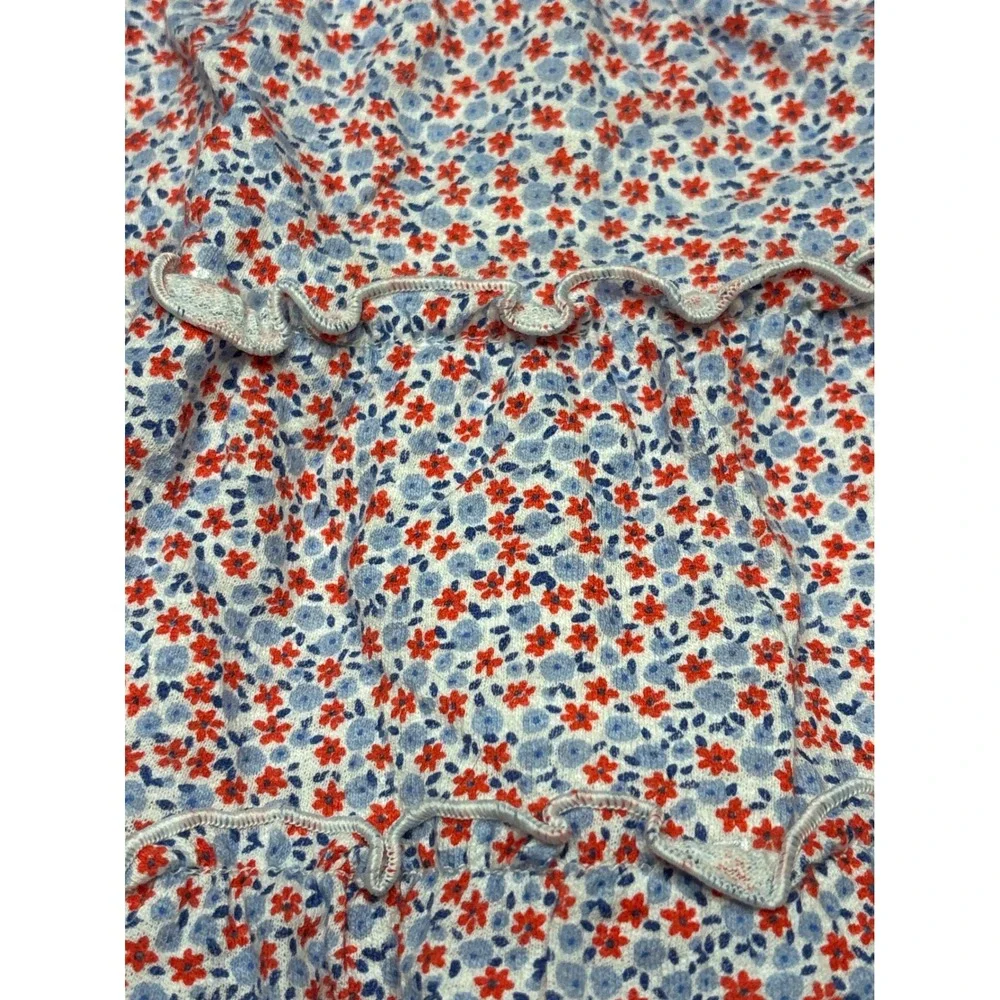 Cat‎ & Jack Girls 2pc Floral Crop Top and Tiered Skort Set Red Blue Size M 8